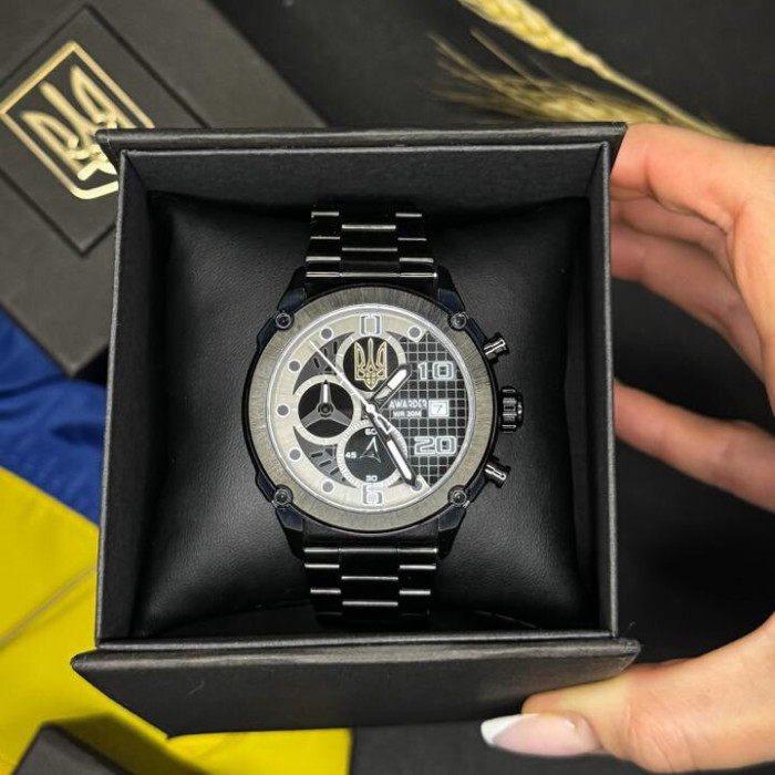 Наручные часы Awarder 016 Тризуб золото Black-Black Steel