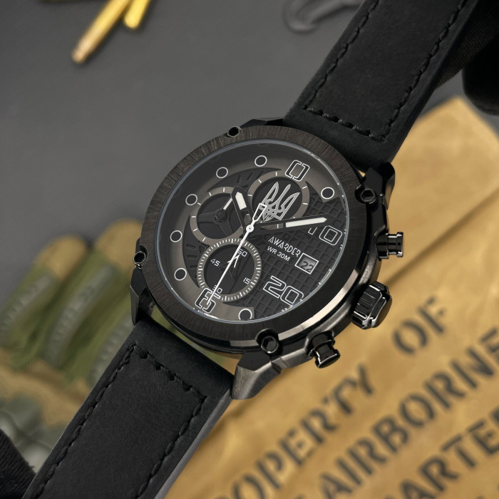 Наручный часы Awarder 016 Тризуб серебро All Black