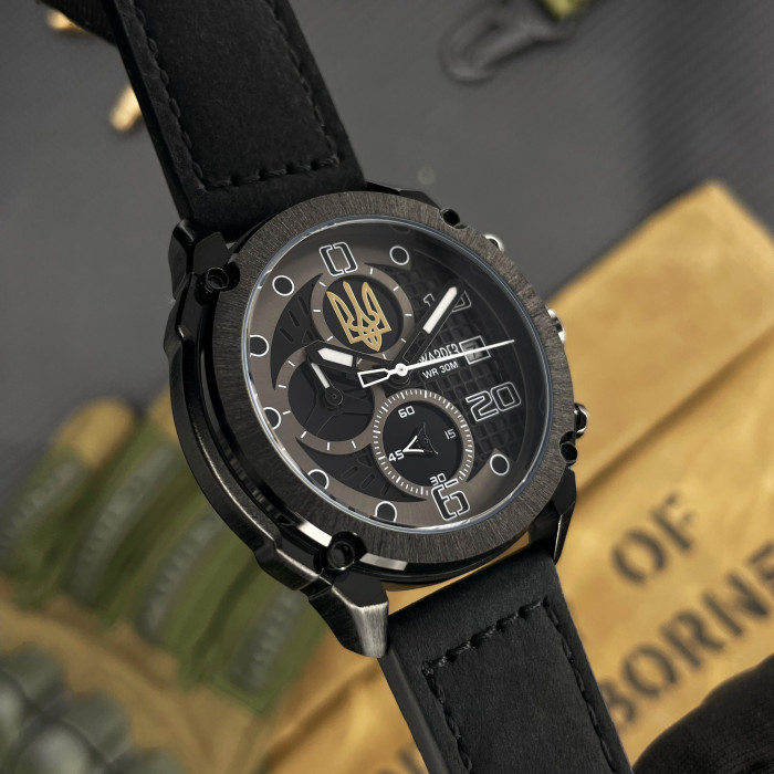 Наручний годинник Awarder 016 Тризуб золото All Black
