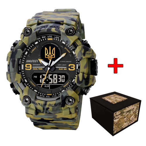 Наручный часовой механизм Awarder 001 Тризуб золото Camo Green