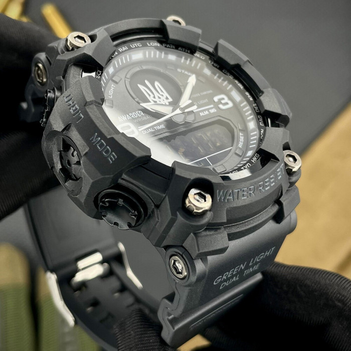 Наручний годинник Awarder 001 Тризуб срібло Black