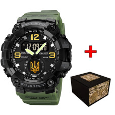 Наручний годинник Awarder 003 Тризуб золото Army Green-Black