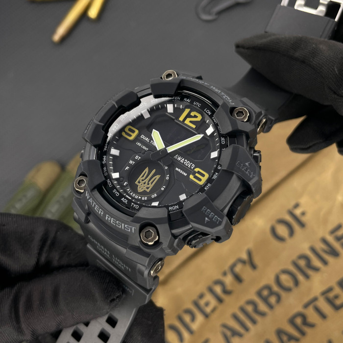 Наручний годинник Awarder 004 Тризуб золото Black