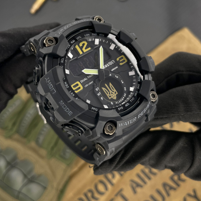 Наручний годинник Awarder 004 Тризуб золото Black