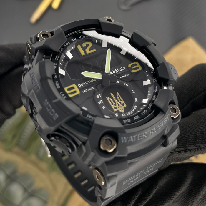 Наручний годинник Awarder 004 Тризуб золото Black