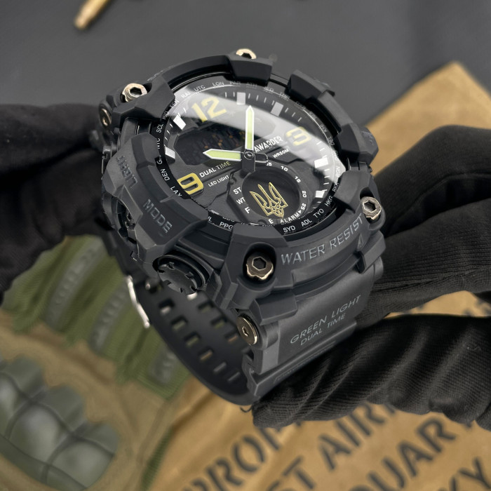 Наручний годинник Awarder 004 Тризуб золото Black