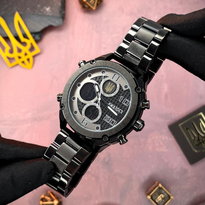 Наручные часы Awarder 017 Тризуб золото All Black Steel
