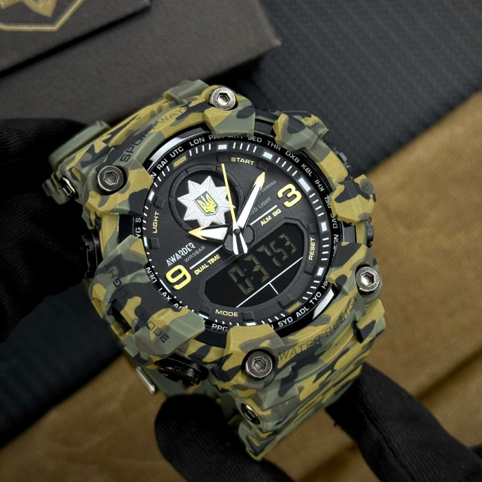 Наручний годинник Awarder 001 Поліція Camo Green