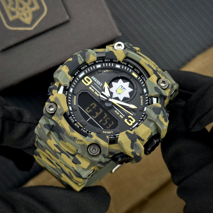 Наручний годинник Awarder 001 Поліція Camo Green