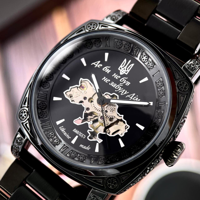 Наручний годинник Awarder 021 Де би не був All Black Steel