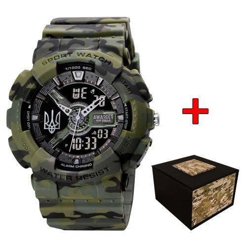 Наручный часы Awarder 005 Тризуб серебро Camo Green