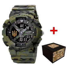 Наручний годинник Awarder 005 Тризуб золото Camo Green
