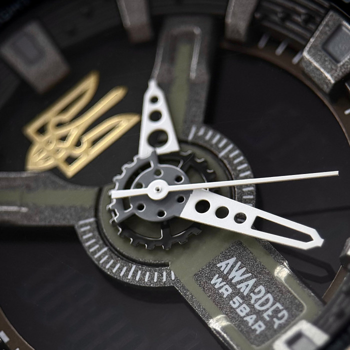 Наручний годинник Awarder 005 Тризуб золото Camo Green