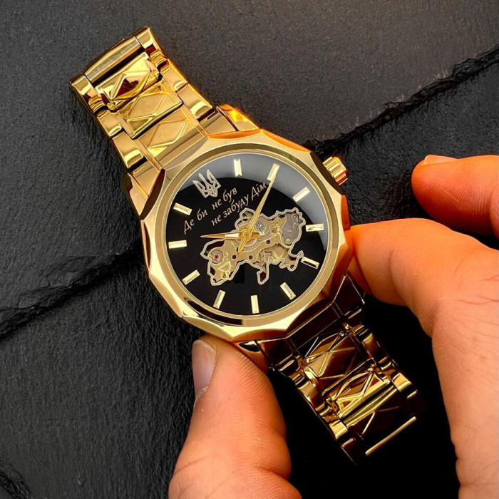 Наручний годинник Awarder 024 Не забуду дім Gold-Black