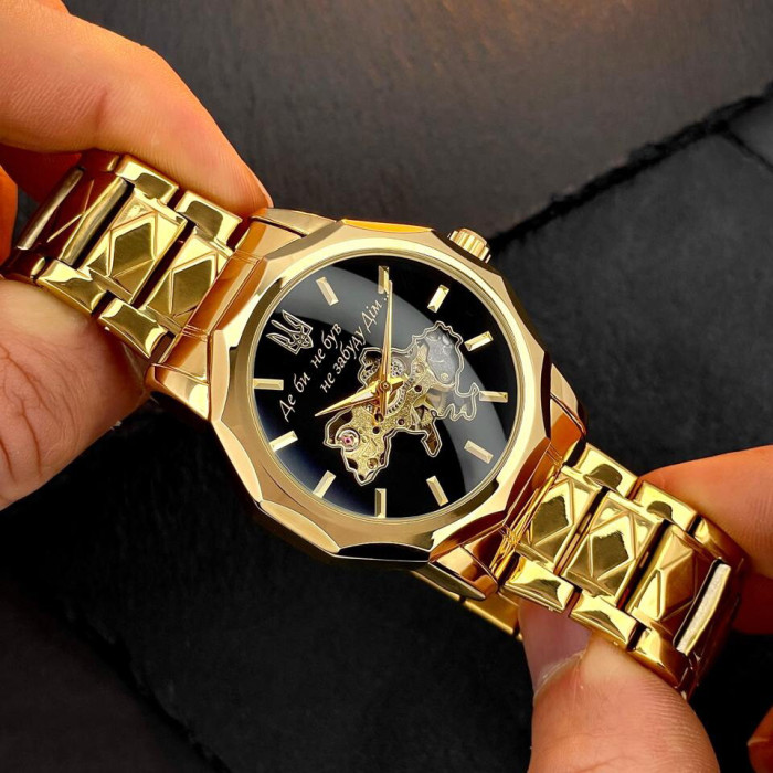 Наручний годинник Awarder 024 Не забуду дім Gold-Black