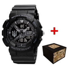 Наручний годинник Awarder 005 Тризуб срібло Black