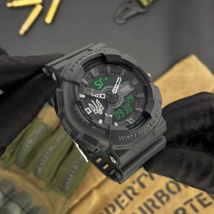 Наручные часы Awarder 005 Тризуб серебро Black