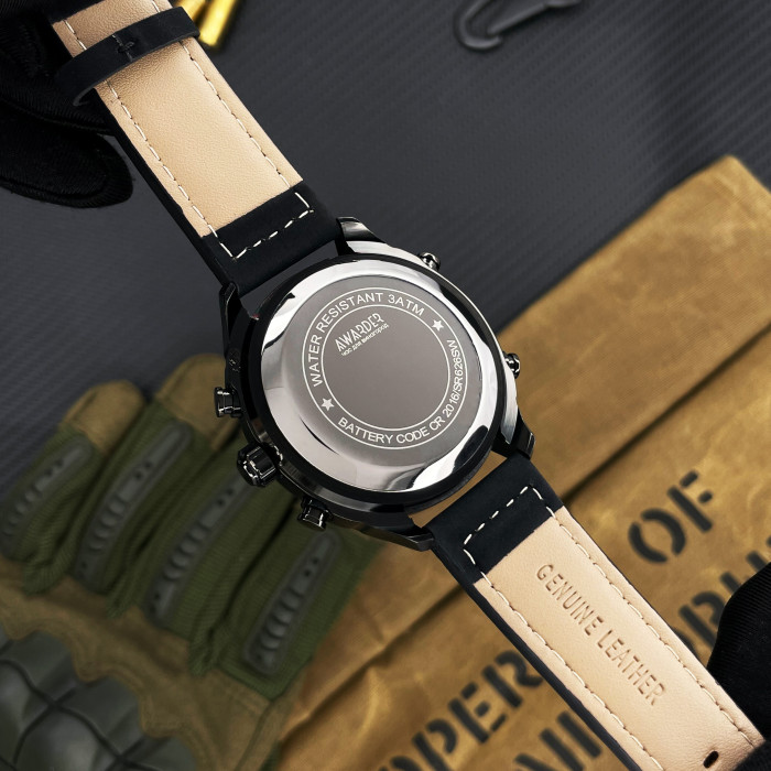 Наручний годинник Awarder 017 Тризуб срібло Black