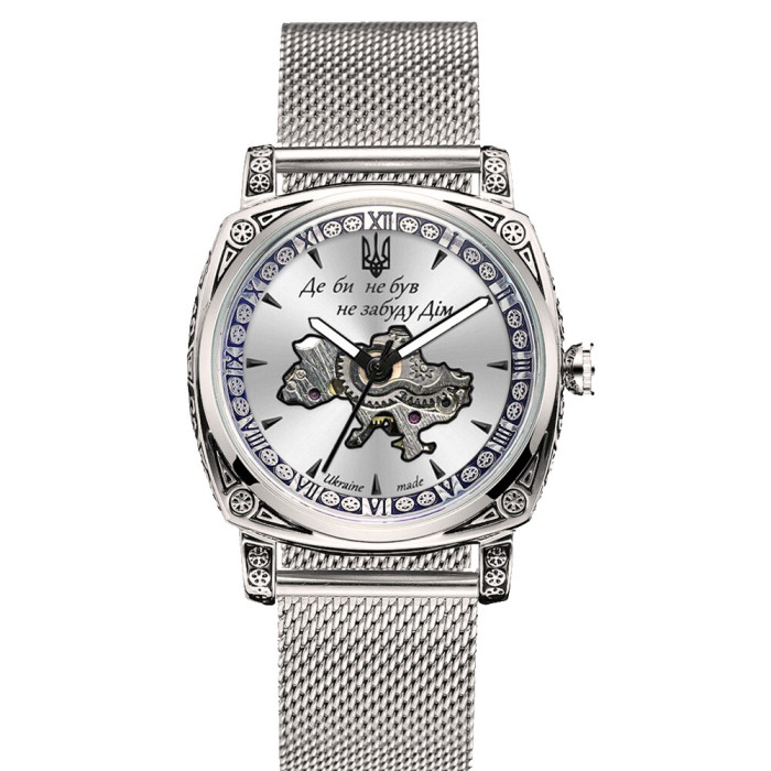 Наручний годинник Awarder 021-3D  Де би не був Silver-White Mesh
