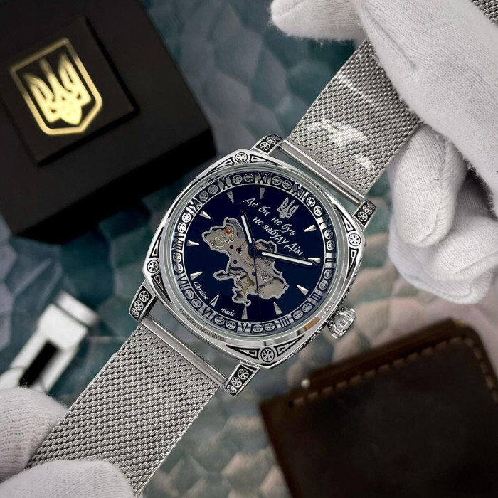 Наручний годинник Awarder 021-3D Де би не був Silver-Black Mesh