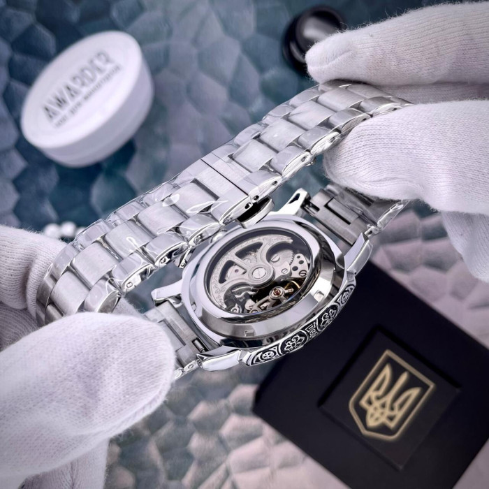 Наручный часовой механизм Awarder 021-3D Где бы ни был Silver-Black Steel
