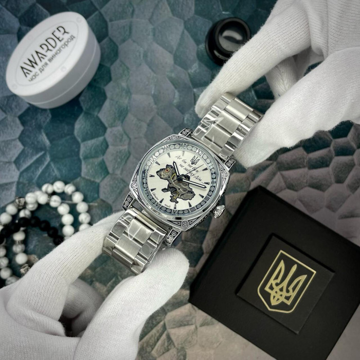 Наручний годинник Awarder 021-3D  Де би не був Silver-White Steel