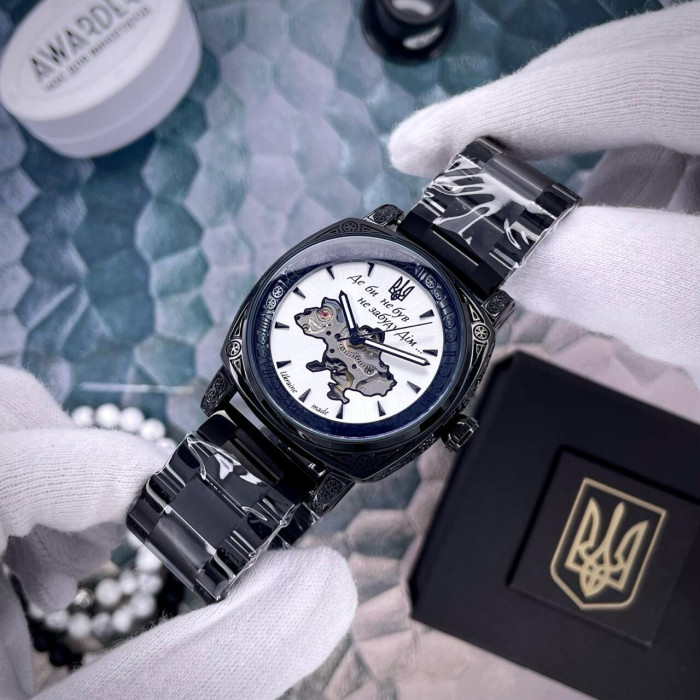 Наручний годинник Awarder 021-3D Де би не був Black-White Steel