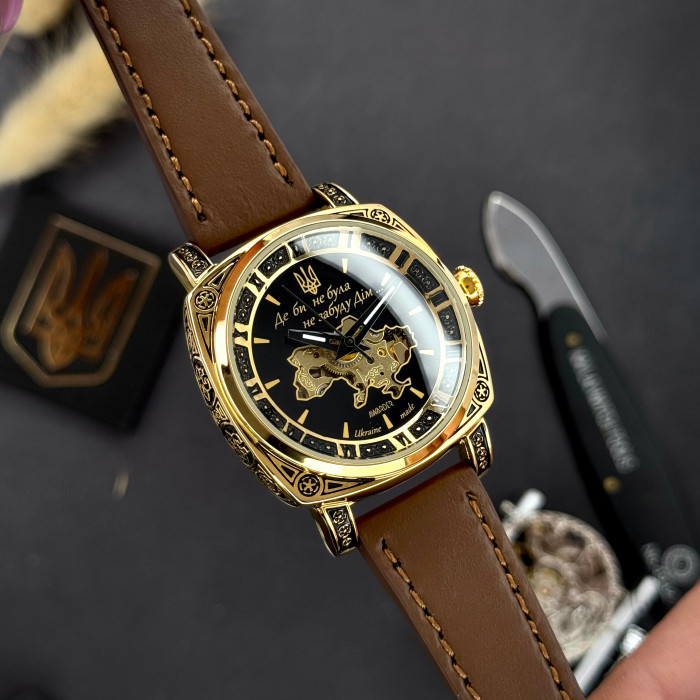 Наручний годинник Awarder 021 Де би не була Gold-Black-Brown