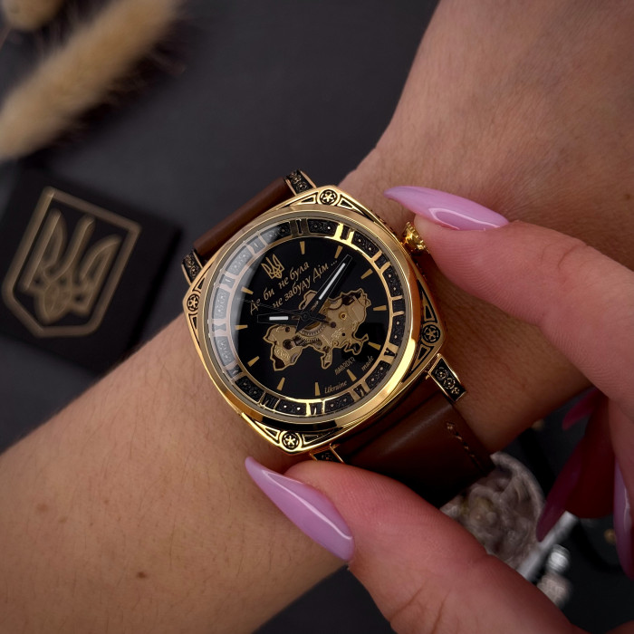 Наручний годинник Awarder 021 Де би не була Gold-Black-Brown