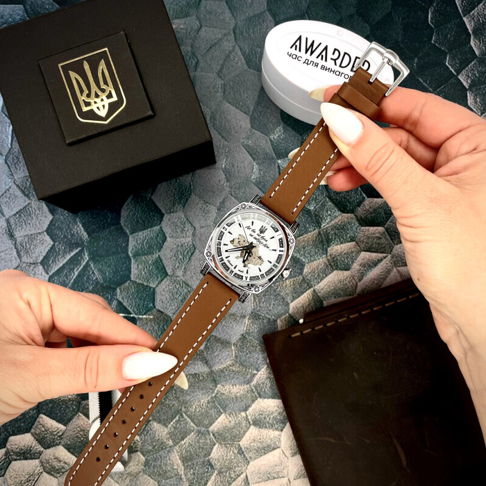 Наручний годинник Awarder 021 Де би не була Silver-Silver-Brown