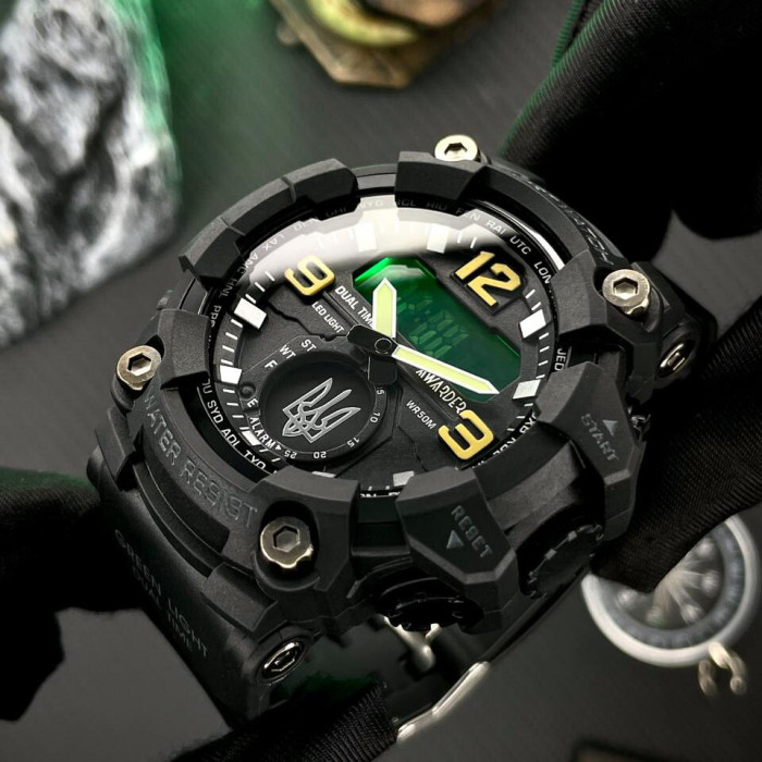 Наручний годинник Awarder 003 Тризуб срібло Black
