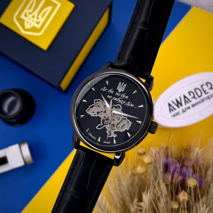 Наручний годинник Awarder 022-3D Де би не був All Black Automatic