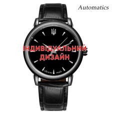 Наручний годинник Awarder 022 Black Leather Automatic Індивідуальний дизайн