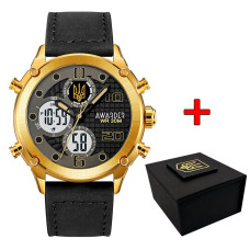 Наручний годинник Awarder 017GDBK Тризуб золото Gold-Black
