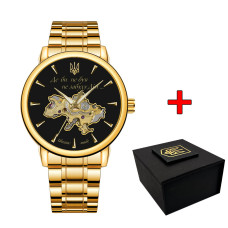 Наручний годинник Awarder 022-3D Не Забуду Дім Gold-Black Steel