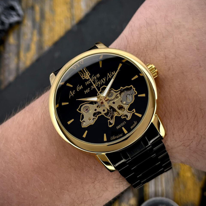 Наручний годинник Awarder 022 Black-Gold Automatics Metall Не Забуду Дім