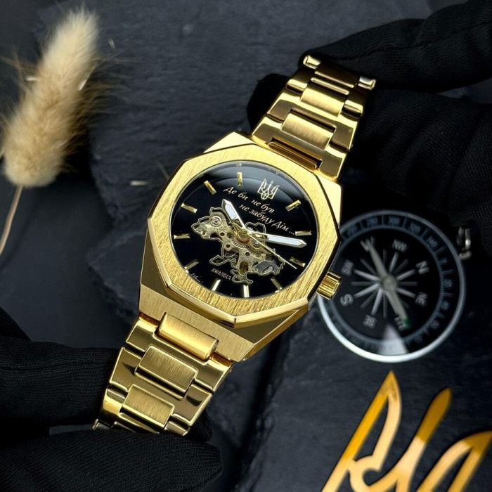 Наручний годинник Awarder 026-3D Де би не був Gold-Black