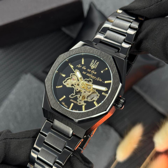 Наручний годинник Awarder 026-3D Де би не був Black-Gold