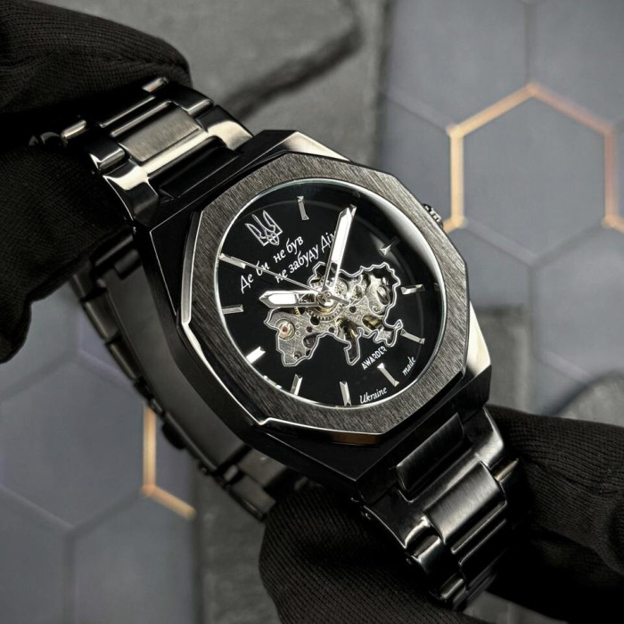 Наручний годинник Awarder 026-3D Де би не був Black-Silver