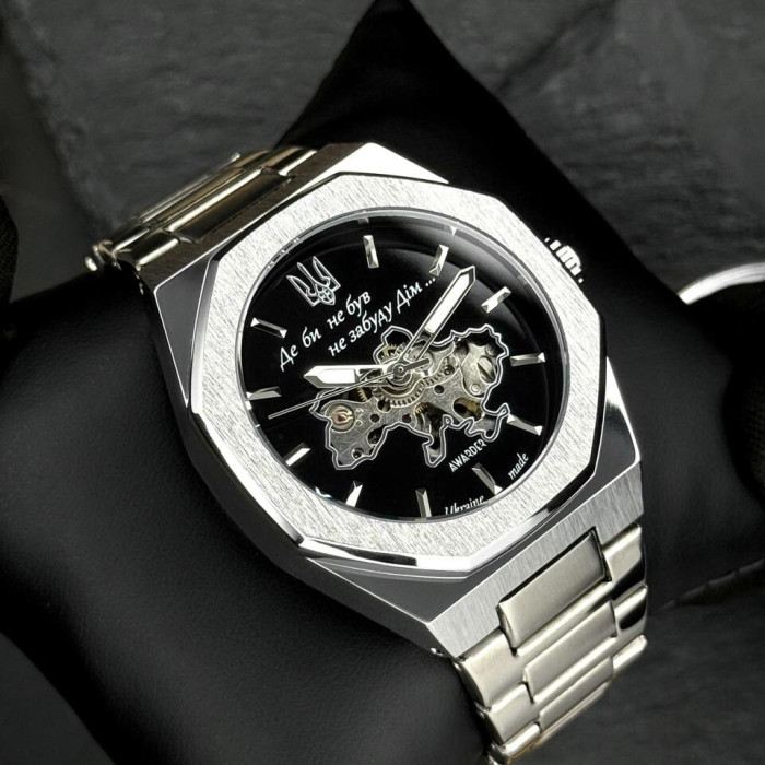 Наручний годинник Awarder 026-3D Де би не був Silver-Black