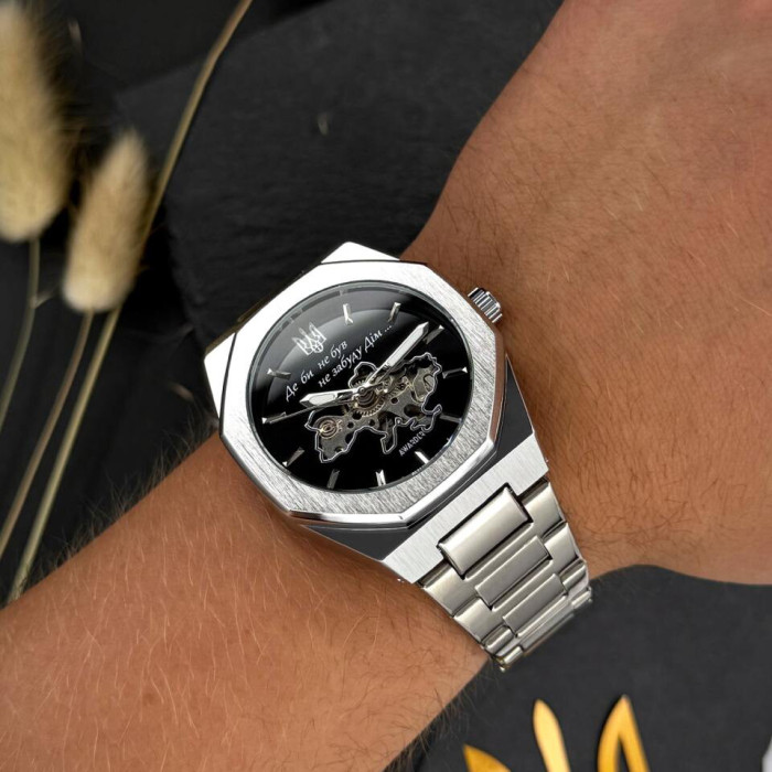 Наручний годинник Awarder 026-3D Де би не був Silver-Black