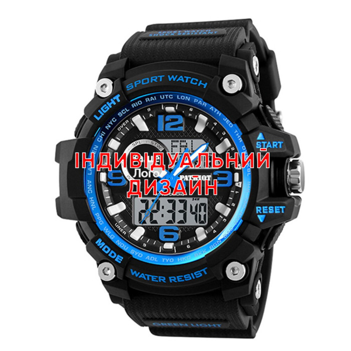 Наручний годинник Awarder 012 Black-Blue Індивідуальний дизайн