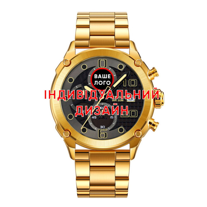 Наручные часы Awarder 016 Gold-Black-Steel Индивидуальный дизайн