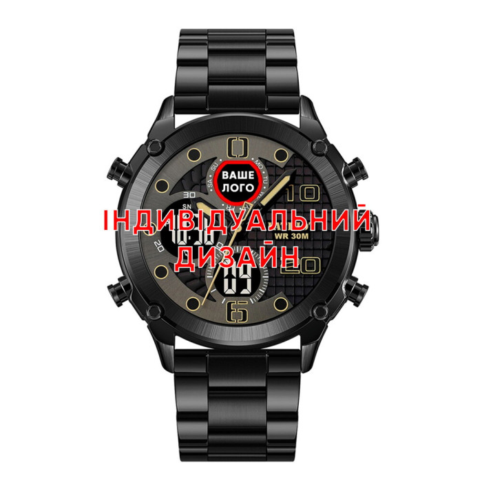 Наручний годинник Awarder 017 All Black Steel Індивідуальний дизайн