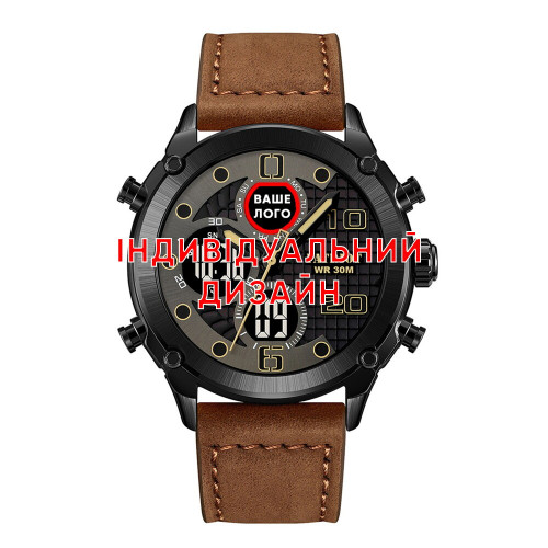 Наручний годинник Awarder 017 Black-Brown Індивідуальний дизайн