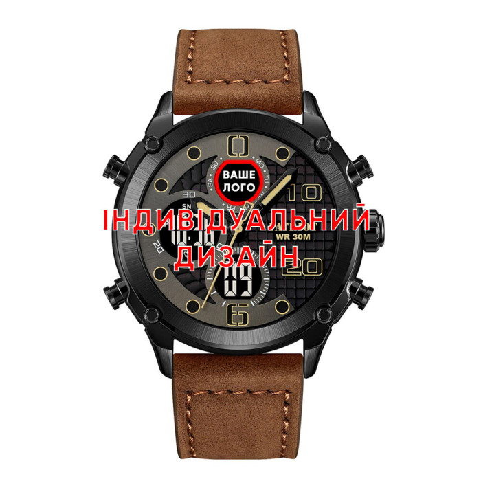 Наручные часы Awarder 017 Black-Brown Индивидуальный дизайн