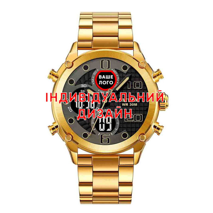 Наручные часы Awarder 017 Gold-Black Steel Индивидуальный дизайн