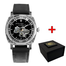 Наручний годинник Awarder 021-3D Де би не була Silver-Black-Black Leather