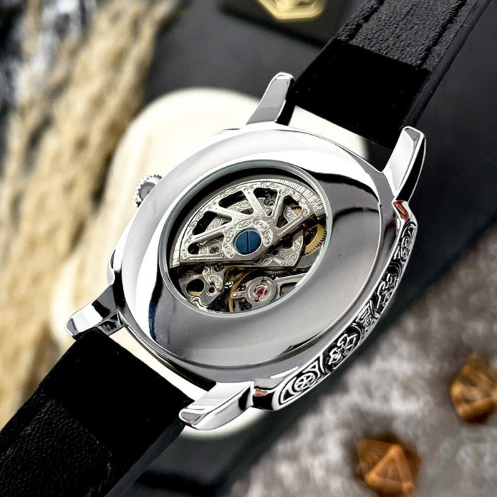 Наручний годинник Awarder 021-3D Де би не була Silver-Black-Black Leather