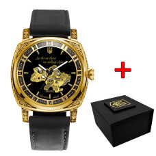 Наручний годинник Awarder 021-3D Де би не була Gold-Black-Black Leather